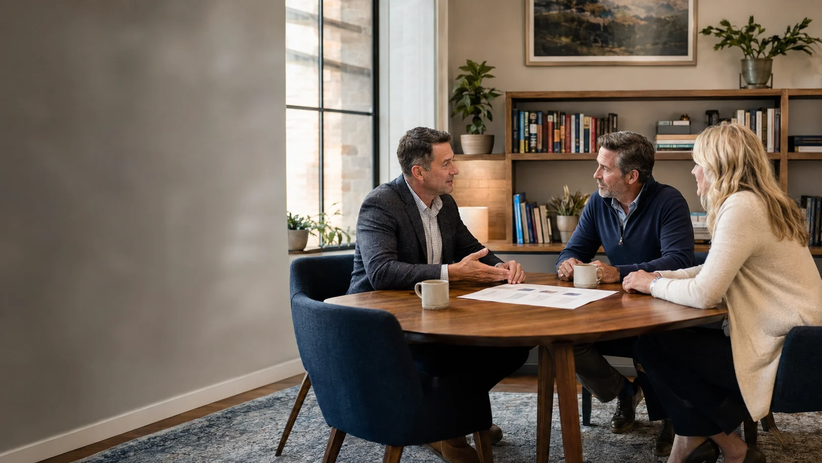 Small business owner meeting with financial advisor