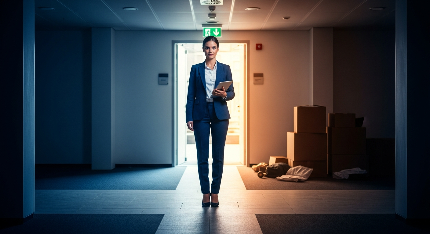 Business owner at desk evaluating options and taking control of their company decisions