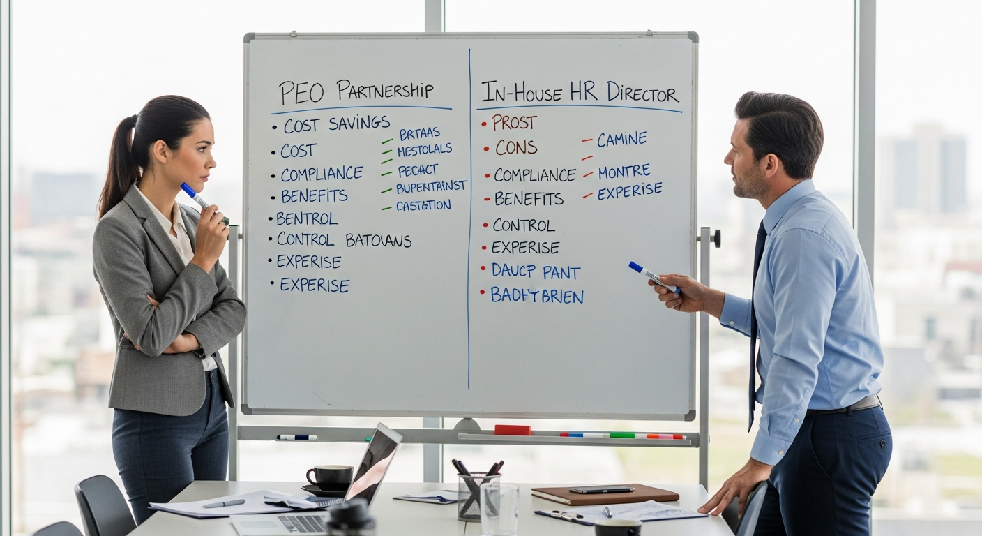 PEO vs In-House HR - Professional HR consultant - PEO Benefit Partners can help