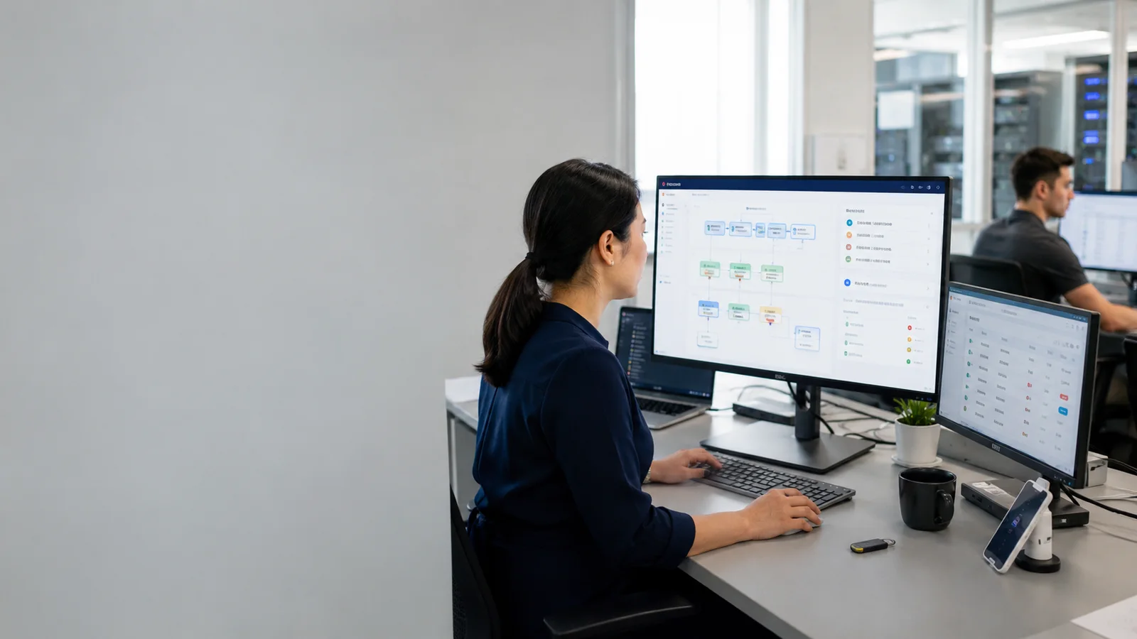 HR systems specialist evaluating workflow automation, platform permissions, and secure data exchange.