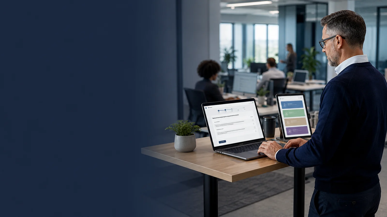 Business leader completing a self-service HR risk assessment and reviewing immediate results.