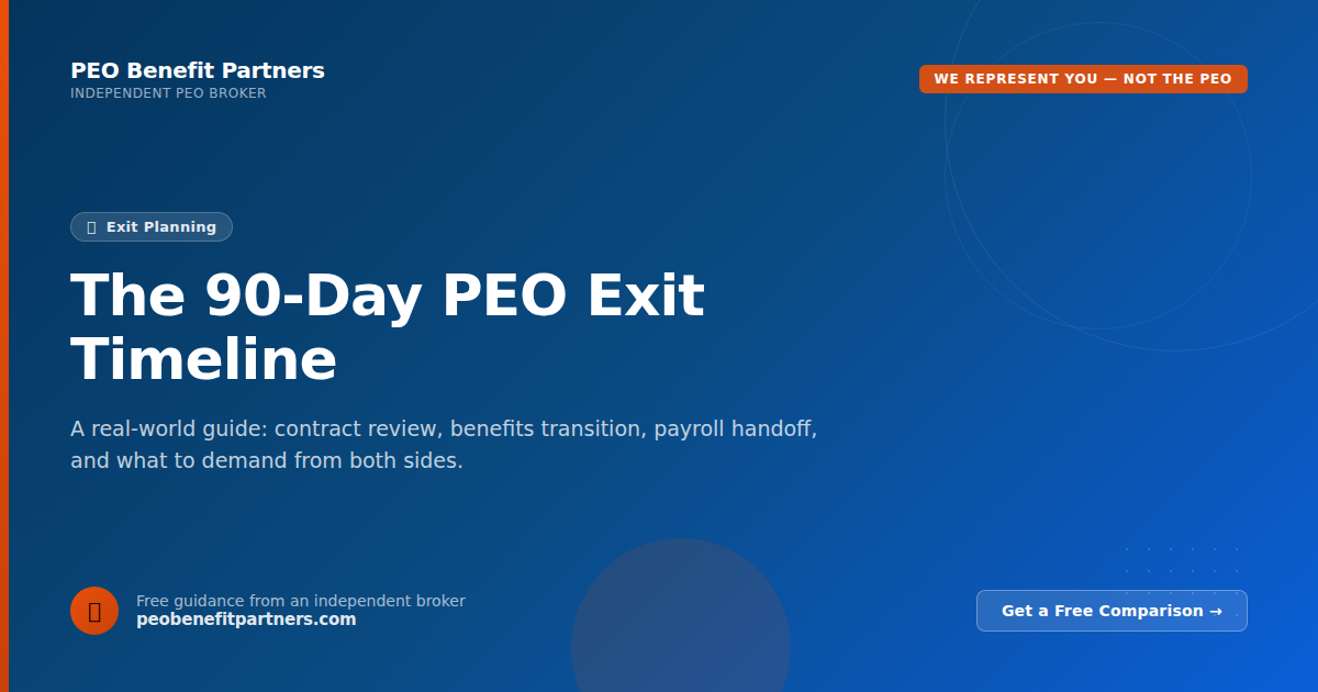 The 90-Day PEO Exit Timeline: A Real-World Guide | PEO Benefit Partners